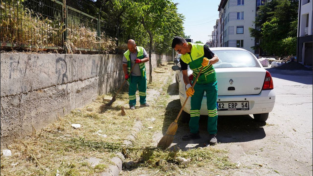 Tepebaşı’nda Yağışların Ardından Kaldırım Otlarına