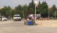 Sepetli motosikletle polis otosundan işte böyle kaçtılar