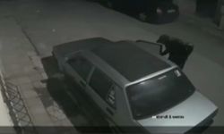 Oto hırsızı güvenlik kameralarına yakalandı
