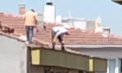 4 katlı apartmanda tehlikeli onarım