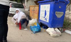 Dilenci kadın zabıtadan kurtulmak için sokak ortasına tuvaletini yaptı