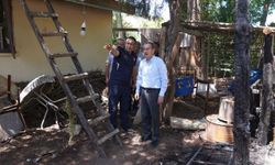 Başkan Ataç Yanan Evlerde İncelemelerde Bulundu