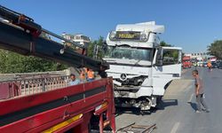 Kontrolden çıkan tır bariyerleri biçti
