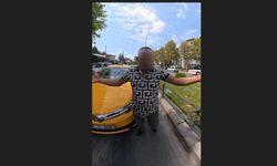 Taksici ve kurye arasında kavga