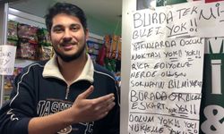 ESKART sorularından bunalan market sahibi astığı notla gündem oldu