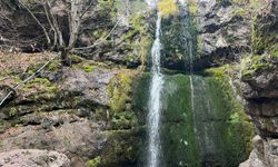 Beşikderesi Şelalesi’nde kış manzarası