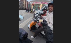 Motosikleti ile trafikte boza ikramı