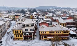 Tarihi Odunpazarı Bölgesi Beyaza Büründü