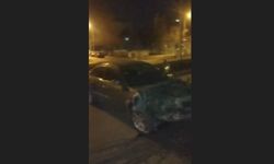 Kontrolden çıkan otomobil ağaca çarparak durabildi