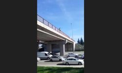 Çevre yolunda intihar girişimi trafiği felç etti