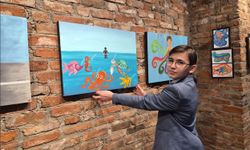 12 yaşındaki Egemen'den Resim Sergisi