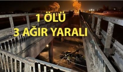 Araç iki köprünün arasından düştü