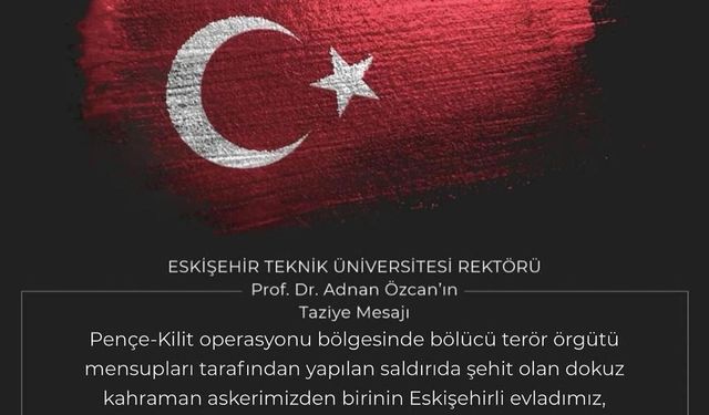 Rektör Özcan’dan taziye mesajı