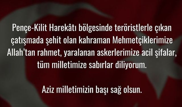 Rektör Erdal; "Aziz Milletimizin Başı Sağ olsun"