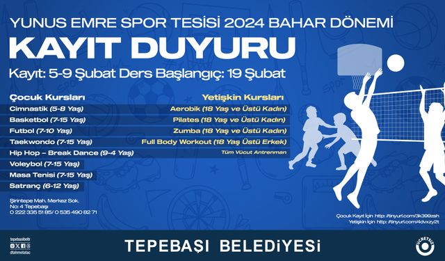 Yunus Emre’de Bahar Dönemi Kurs Kayıtları Başlıyor