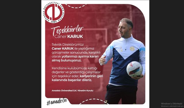 Teknik Direktör Caner Karuk Gönderildi