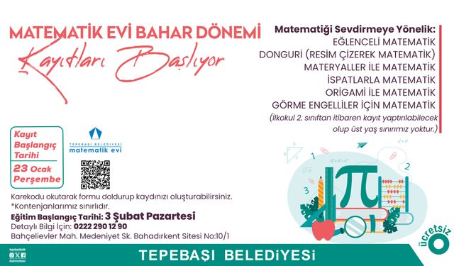 Matematik Evi Bahar Dönemi Kayıtları Başlıyor