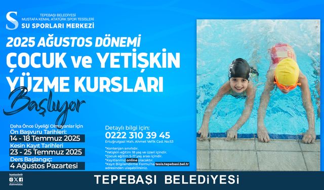 Ağustos Dönemi İçin Yüzme Kursu Kayıtları Başlıyor