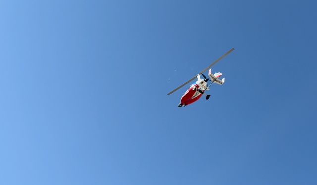 Afyonkarahisar'da cayrokopterle havadan trafik denetimi