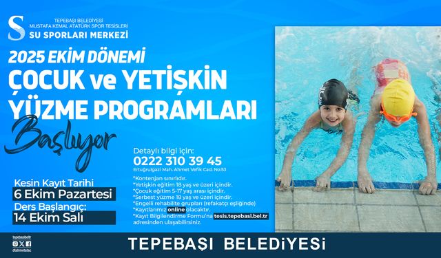 Tepebaşı’nda Yüzme Kayıtları Başlıyor