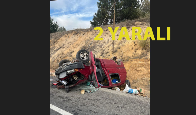 Bozüyük'te kontrolden çıkan kamyonet ters döndü