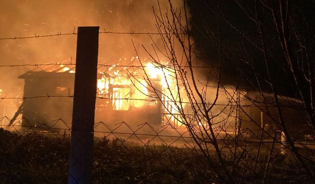 Bağ evinde çıkan yangın diğer bağ evine de sıçradı