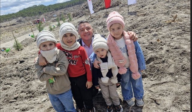 Yanan bölgeye 1000 fidan dikildi