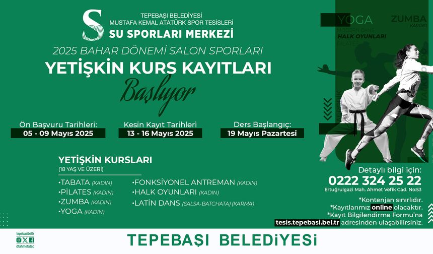 Yetişkin Kursları İçin Kayıtlar Başlıyor