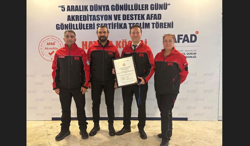 TAK Ekibi AFAD Gönüllüsü Olarak Akredite Edildi
