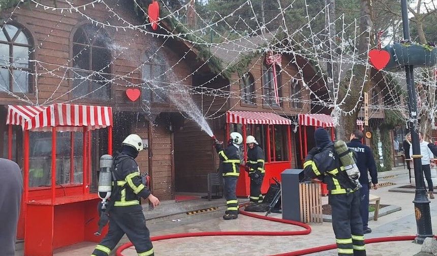 Depo olarak kullanılan kulübede yangın