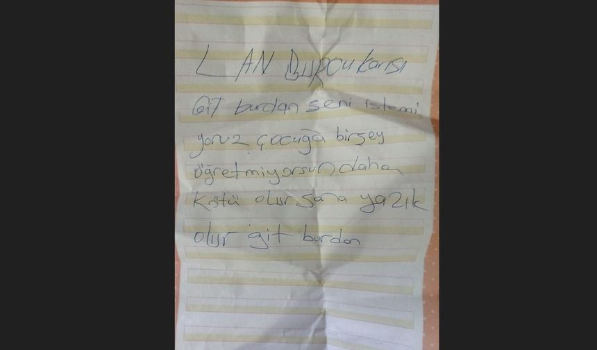 İlkokul kapısına tehdit içerikli not bırakan veli tutuklandı