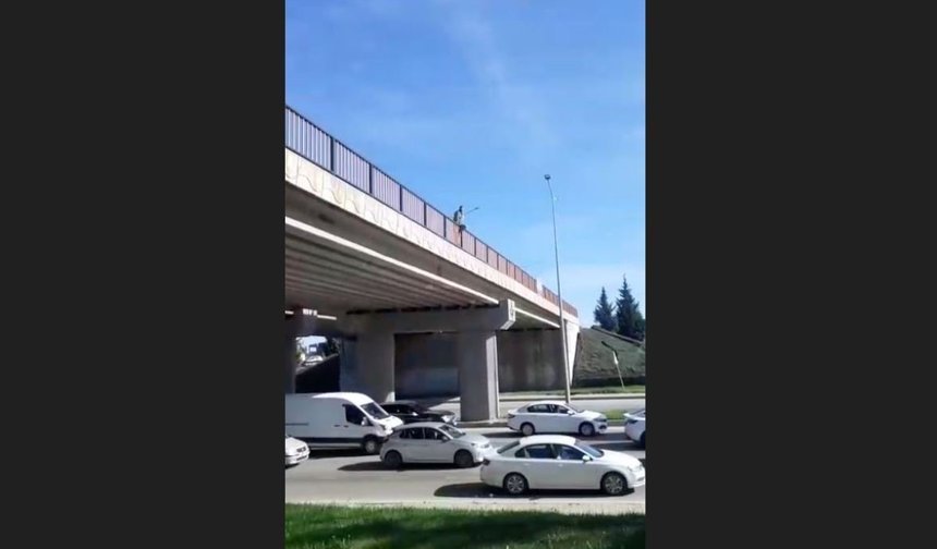 Çevre yolunda intihar girişimi trafiği felç etti