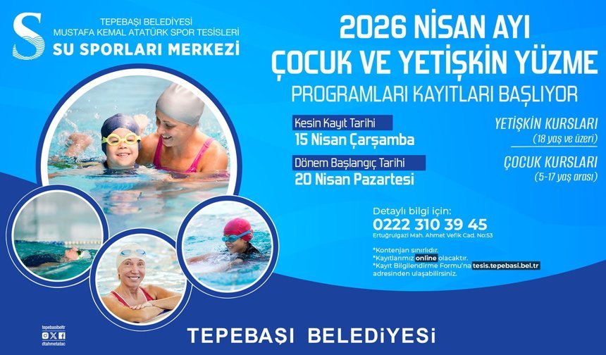 Tepebaşı’nda Yüzme Kayıtları Başlıyor