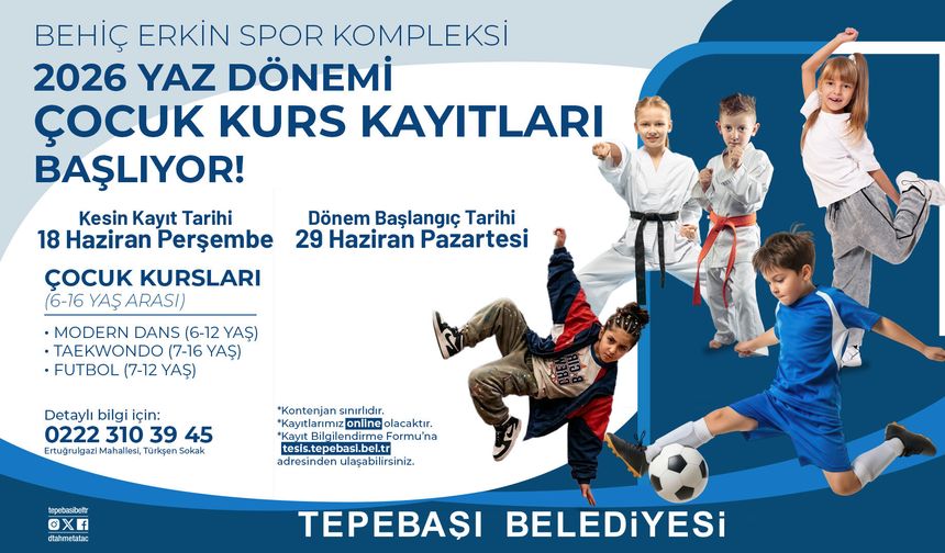 Tepebaşı’nda Yaz Spor Kurs Kayıtları Başlıyor
