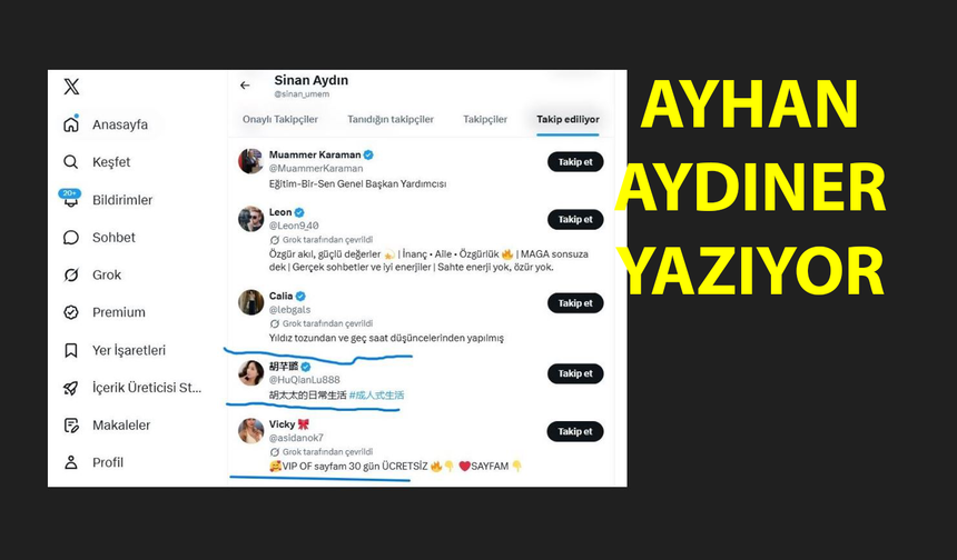 Eskişehir Milli Eğitim Müdürü Cinsel İçerikli Hesapları Takip Ediyor