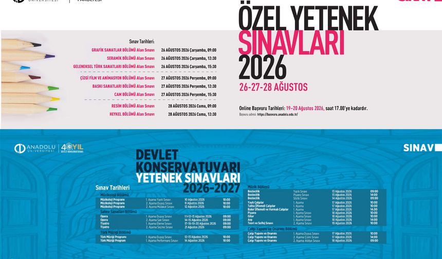 Anadolu Üniversitesi sanatın yeni yeteneklerini bekliyor