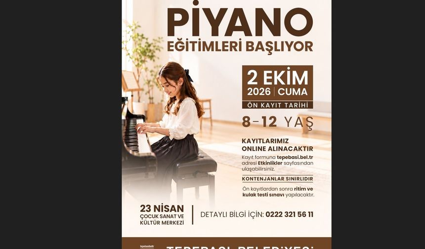 Tepebaşı’nda Çocuklar İçin Piyano Eğitimleri Başlıyor