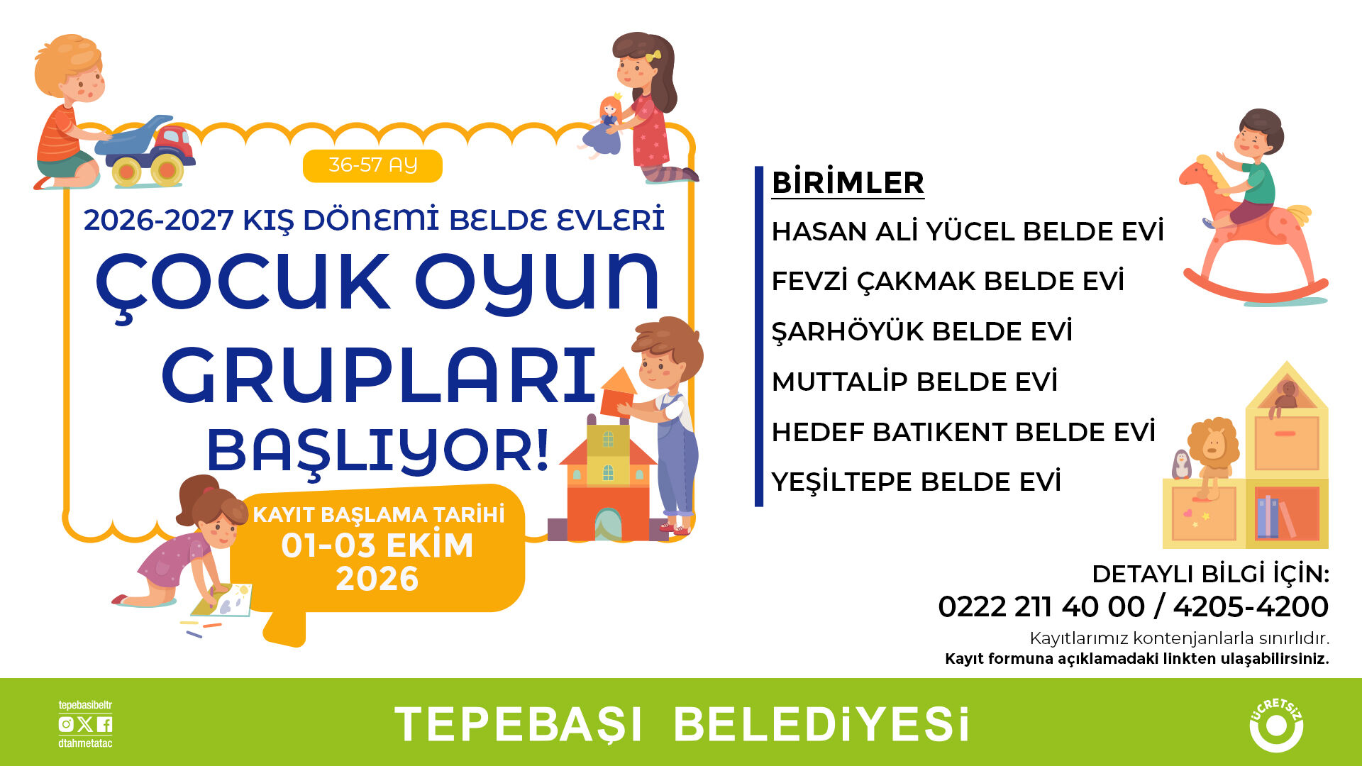 Tepebaşı’nda Minikler İçin Oyun Dolu Kış Dönemi Başlıyor